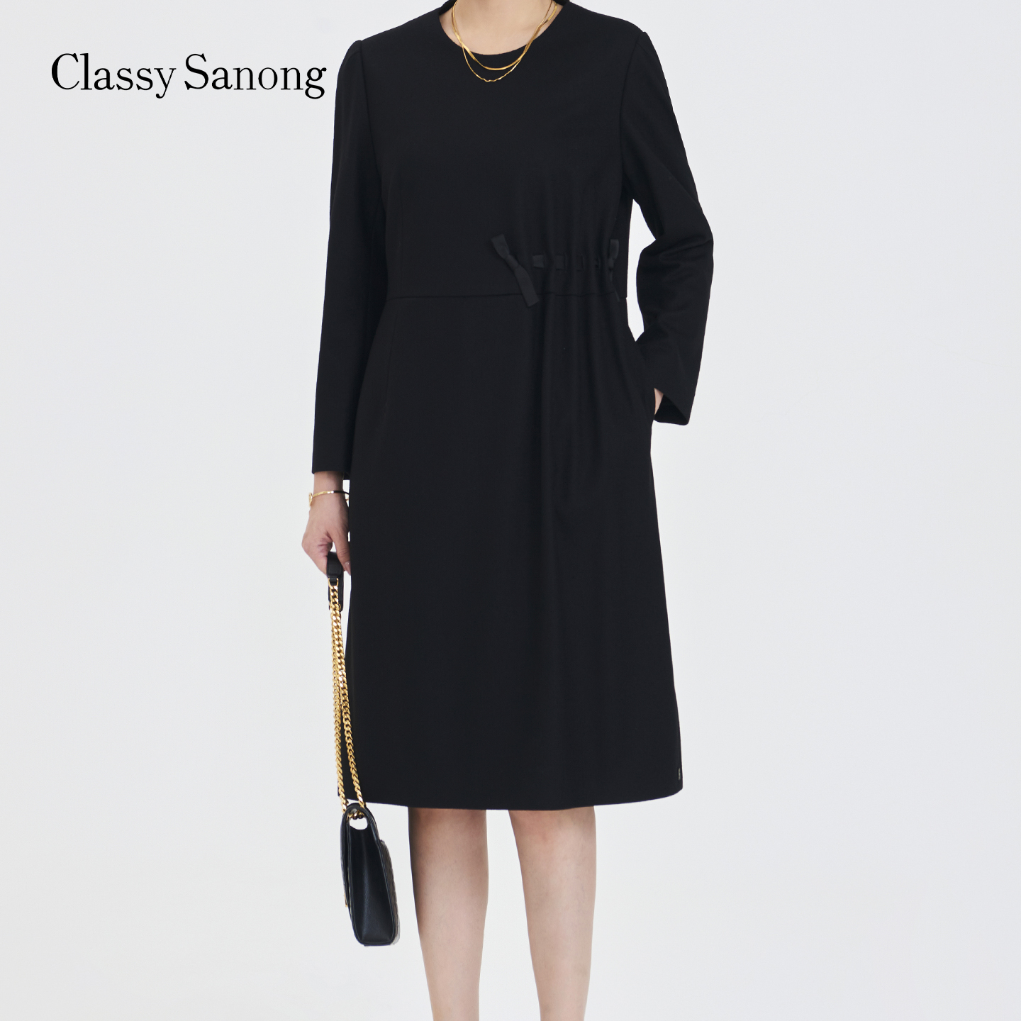 萨侬新款轻奢舒适时尚连衣裙