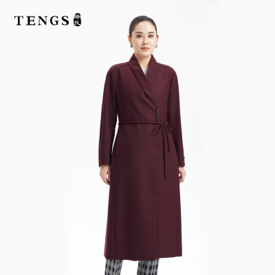 TENGS显瘦极简商务通勤长款大衣