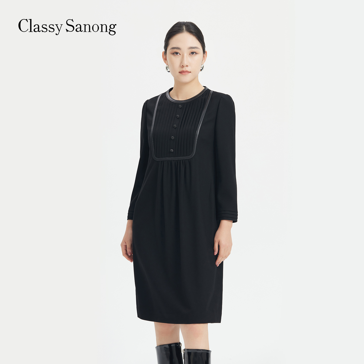 简约黑色休闲舒适秋冬新款百搭