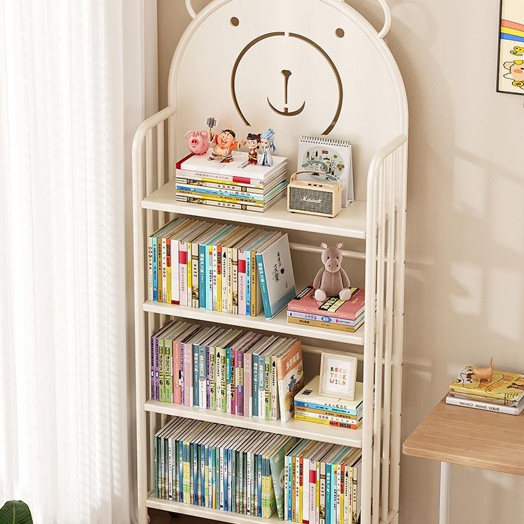 儿童书架可移动置物架落地多层家用小型书柜绘本架宝宝简易收纳架