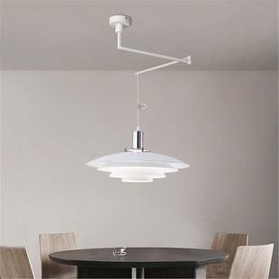 可移位飞碟餐厅吊灯ph5多层丹麦圆桌岛台摇臂伸缩单头饭厅吊灯具