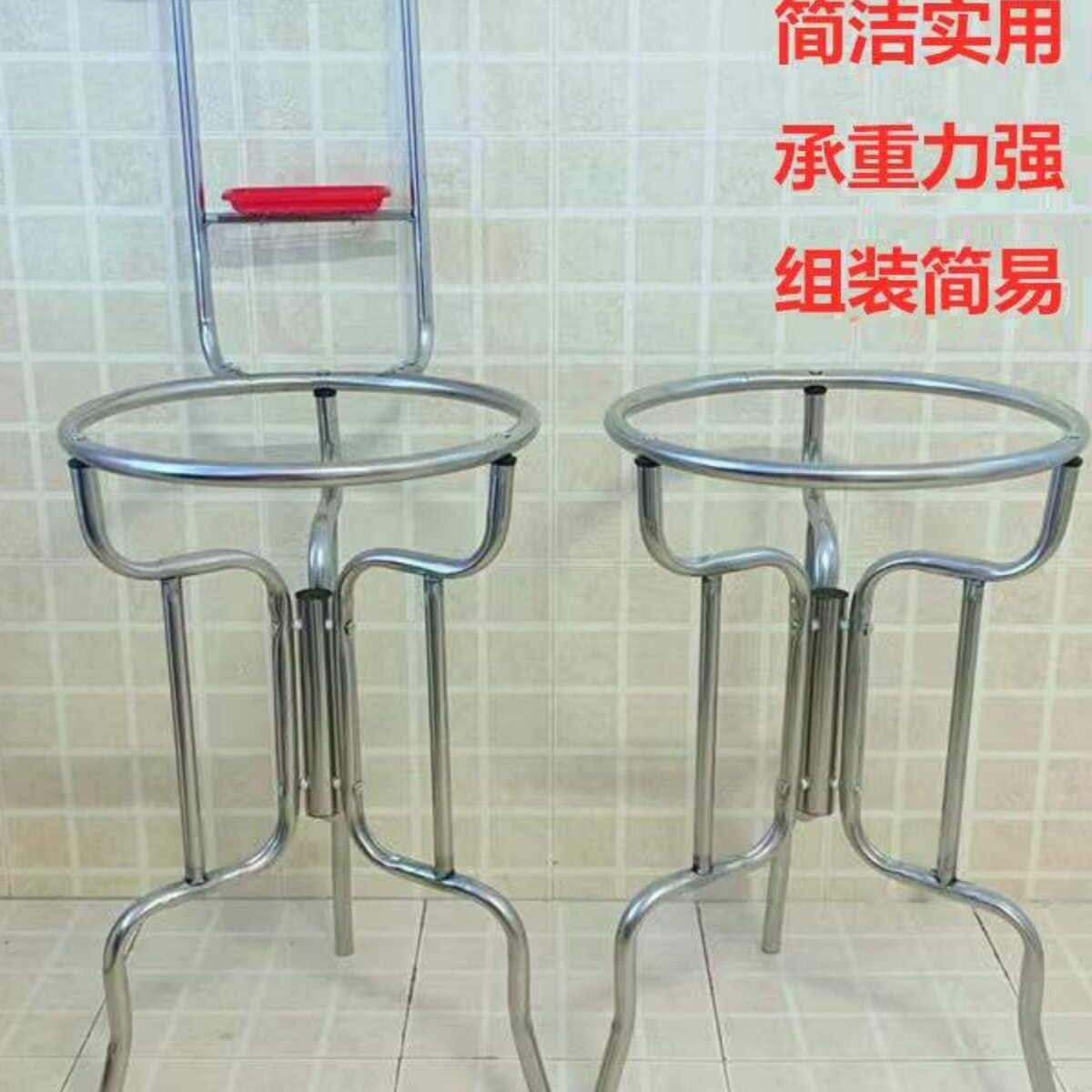 家用落地不锈钢三角脸盆架