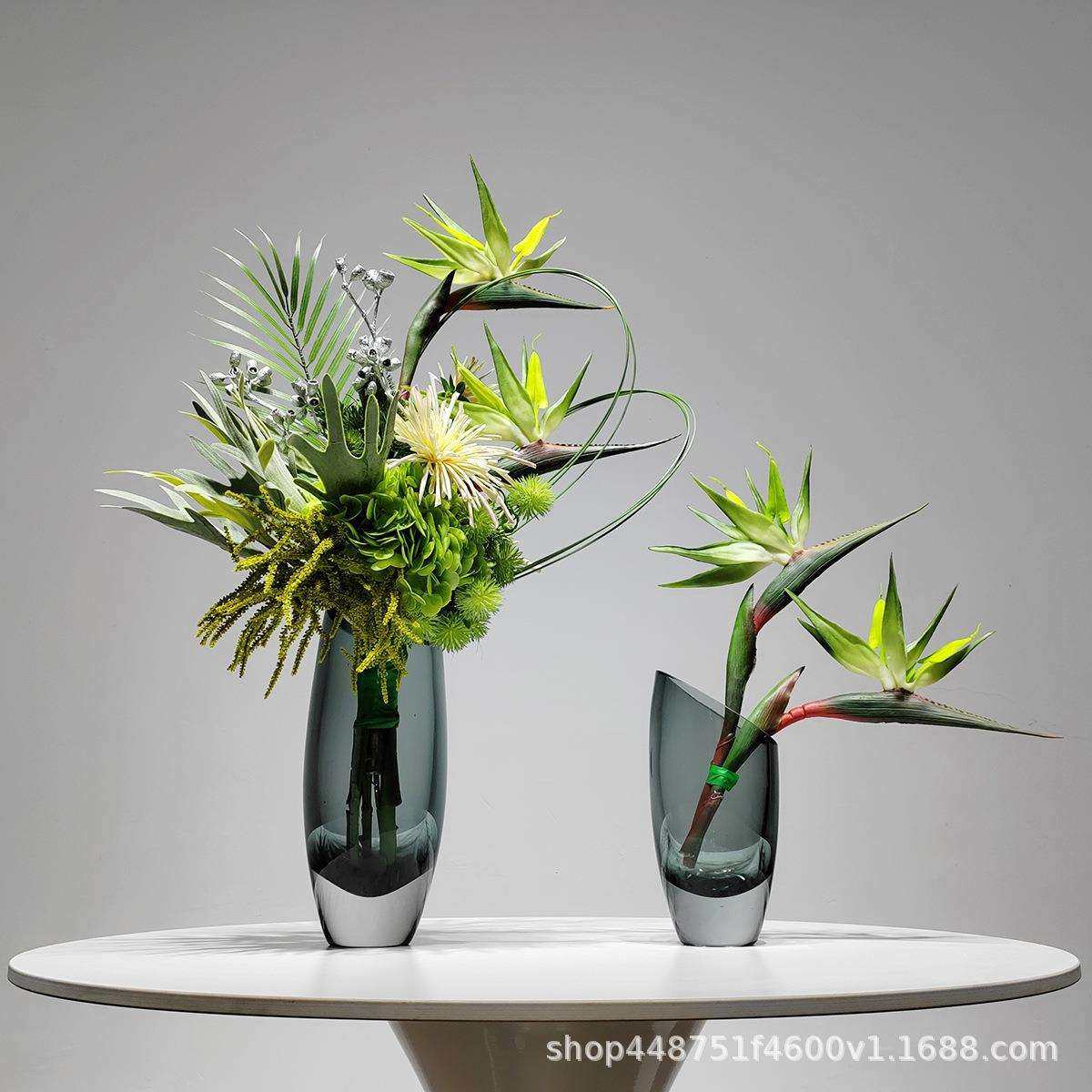 现代简约仿真绿植玻璃花瓶售楼处洽谈桌餐桌样板间洗漱台软装摆件,清洗/食品/商业设备,风口/风叶/风机配件,淘宝优惠券,粉丝福利购,淘宝优惠卷
