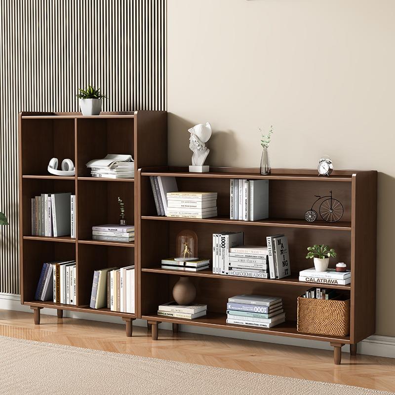 实木矮书柜客厅多层展示架自由组合书架简易落地置物架收纳格子柜