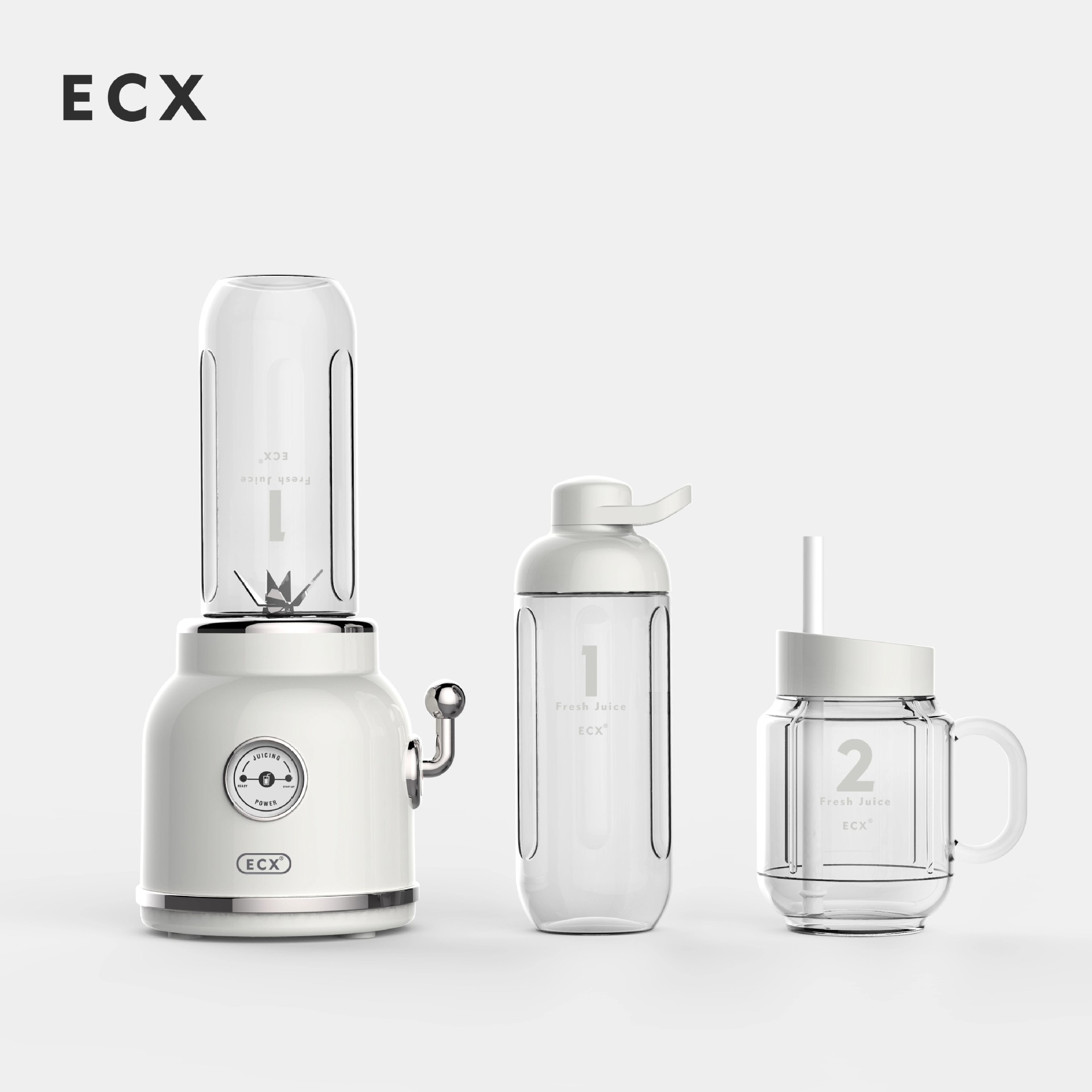 ECX榨汁机小型家用电动果汁机 多功能炸果汁搅拌机榨冰块机沙冰机