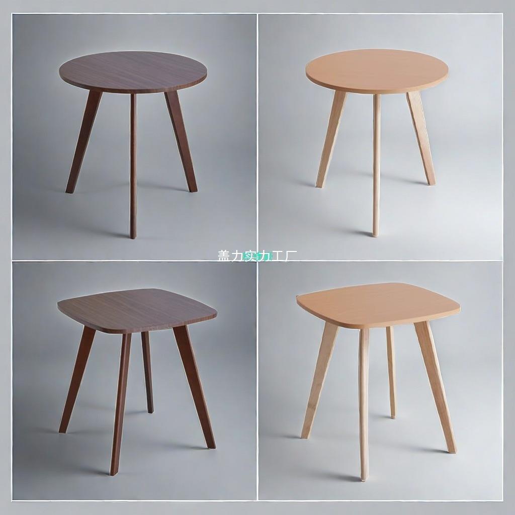 北欧实木简约茶几简约小户型圆形茶几V形脚客厅家具现代茶几