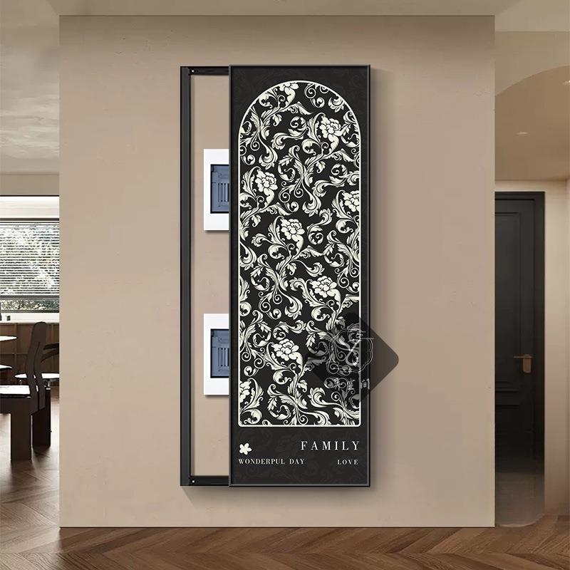 闸盒中推拉配电箱遮挡式复古大装饰画古风尺寸电表箱画开关画法电
