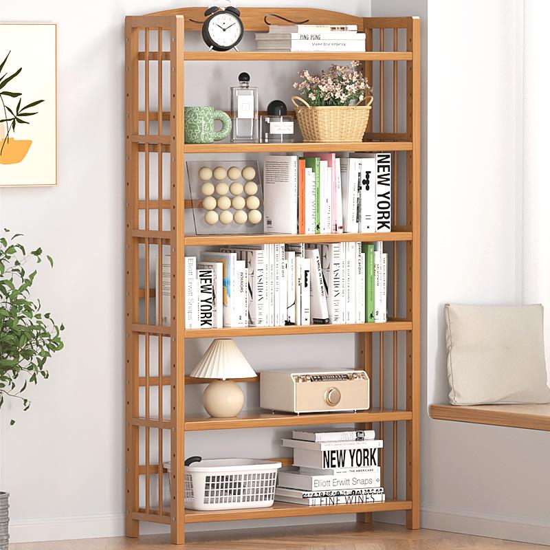 客厅置物架儿童楠竹多层简易小落地书架家用学生储物收纳书柜宿舍