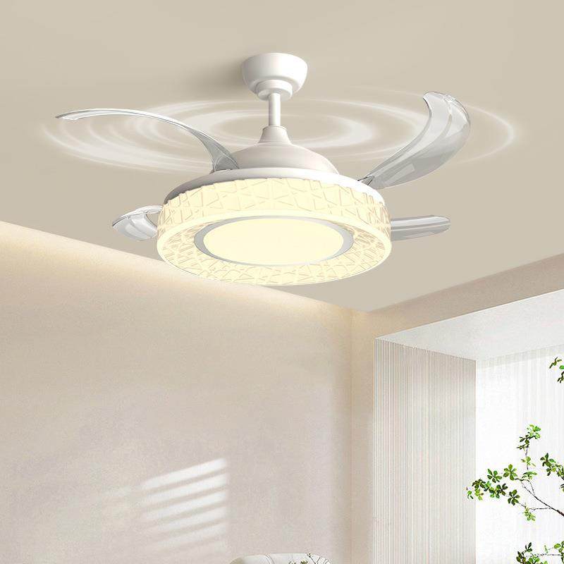 鸟巢创意风扇灯吊灯奶油风客厅灯简约现代卧室房间灯餐厅吊扇灯具