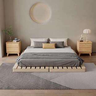 日式榻榻米床架实木排骨架子落地简约地台床垫矮床架出租屋经济型