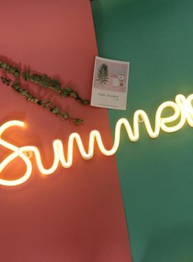 直销summer霓虹灯橱窗展示装饰灯房间小夜灯led造型灯