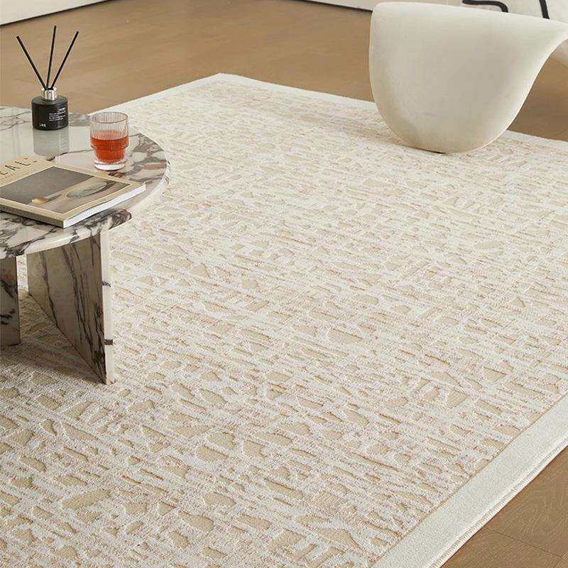 意式轻奢肌理感羊毛地毯客厅沙发茶几高级奶油风现代简约无胶地垫