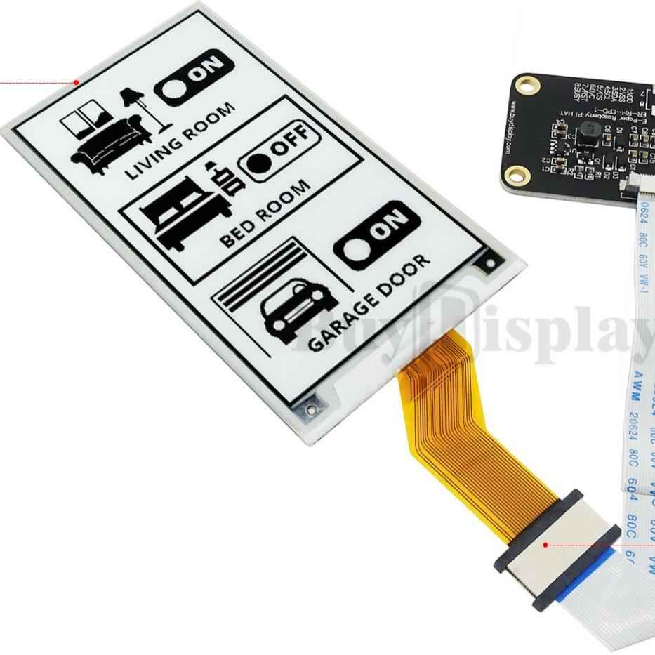 3.7英寸电子墨水屏白底黑字240x416分辨率配套树莓派转接板