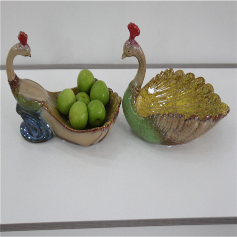 陶瓷工艺品仿真动物水果盘桌面点心盘收纳摆件家居装饰品