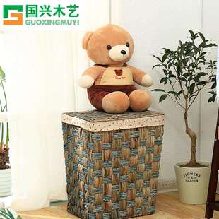 直销环康纯手工编制蒲草收纳篮脏衣篓收纳篮