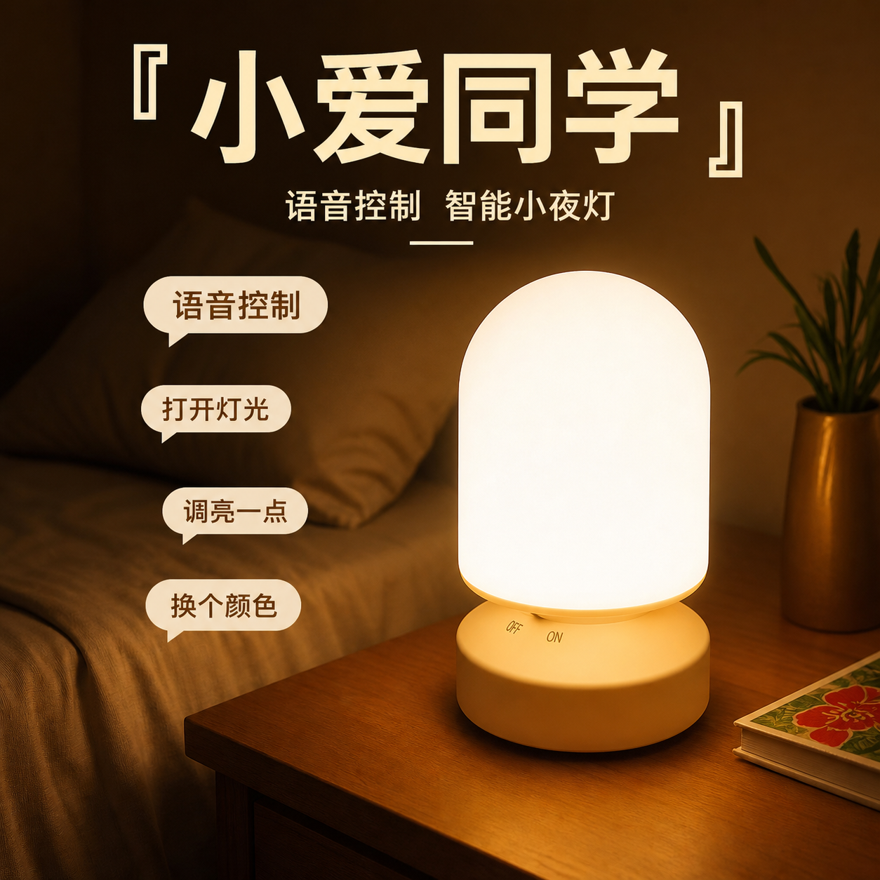 充电款人工智能语音控制灯