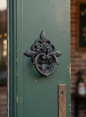 欧式复古怀旧铸铁门敲门扣壁饰大门家居别墅庭院工艺品门把手拉手