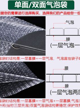 40x50cm100个气泡袋透明大泡泡袋子快递打包气泡膜袋 防震保护