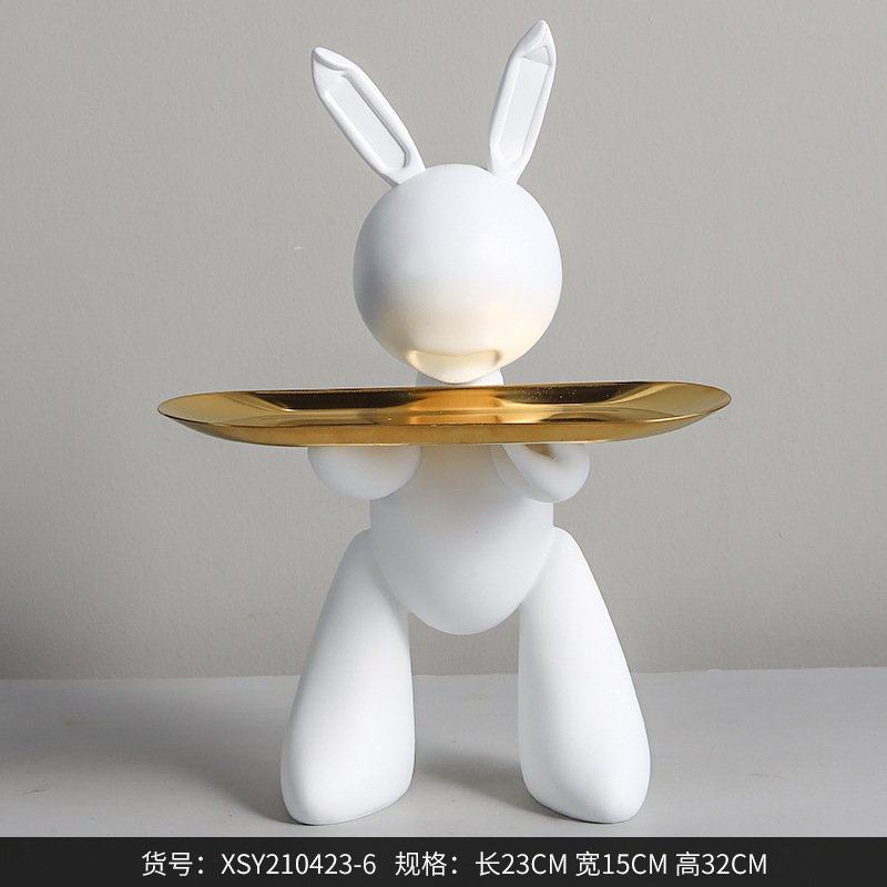 大型落地机器兔子树脂创意摆件家居客厅工艺品玄关钥匙收纳装饰品,家居饰品,落地摆件,淘宝优惠券,粉丝福利购,淘宝优惠卷