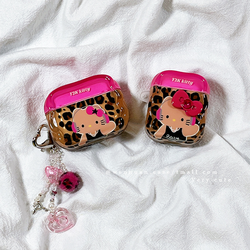 豹纹HelloKitty苹果耳机套