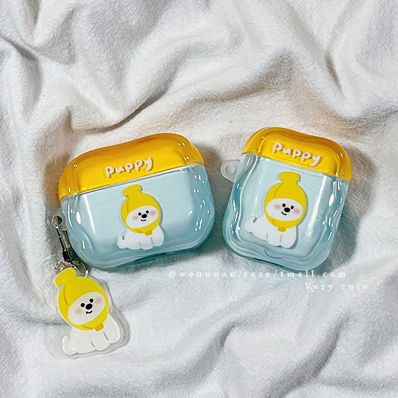 可爱卡通趣味香蕉头套小狗适用AirPods4苹果AirPods1/2代无线蓝牙耳机套女airpodspro新三代airpods3创意全包