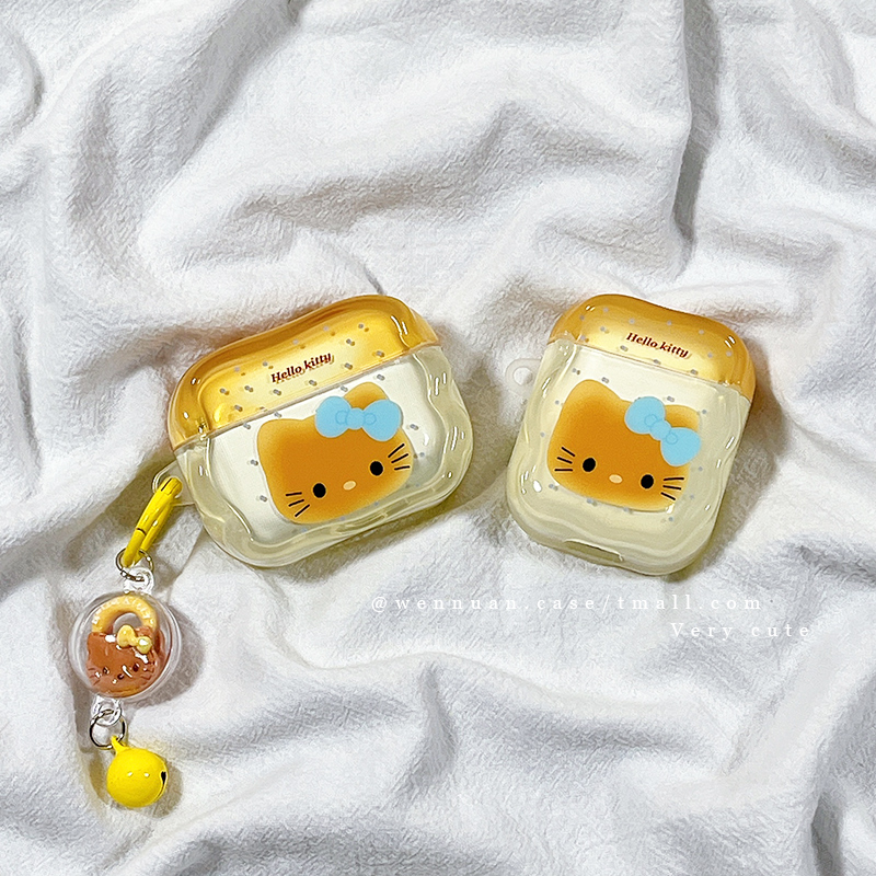 可爱卡通烤焦HelloKitty适用AirPods4苹果AirPods1/2代无线蓝牙耳机套三四airpodspro新三代airpods3个性全包