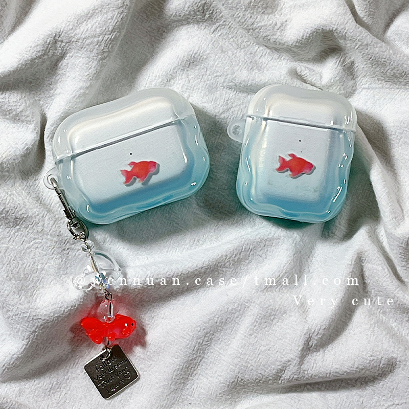 渐变蓝锦鲤适用苹果耳机套