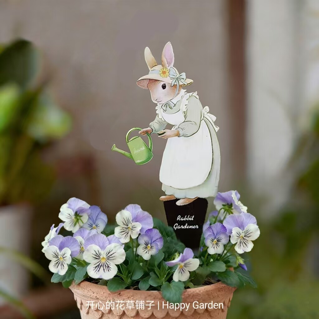 植物花卉插排 兔子插排 可爱花插 铁皮兔子花插 阳台花盆庭院