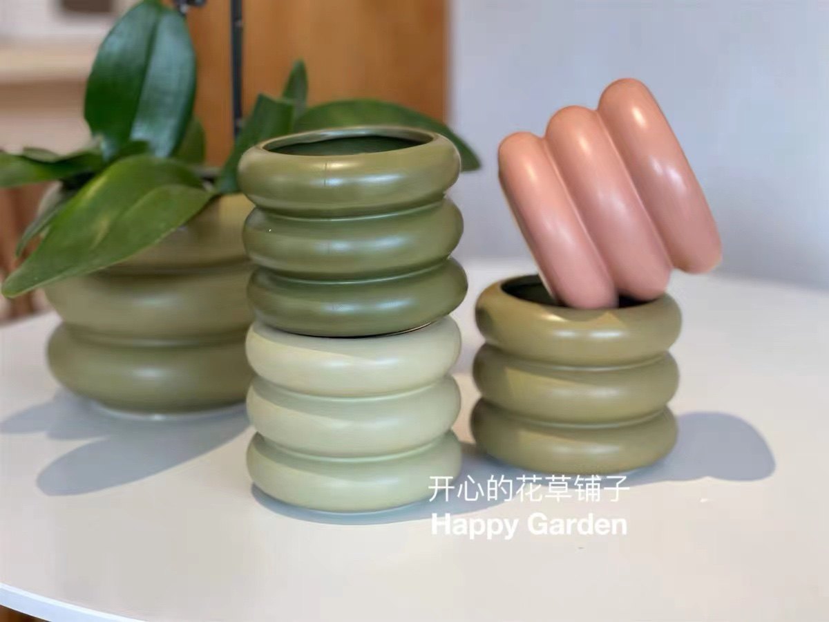 北欧陶瓷花盆瓶家用白色ins简约创意甜甜圈奶油风蝴蝶兰专用盆栽,鲜花速递/花卉仿真/绿植园艺,花盆,淘宝优惠券,粉丝福利购,淘宝优惠卷