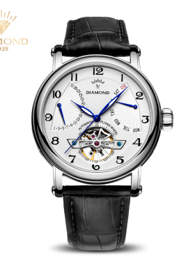 上海钻石手表男镂空飞轮自动机械表日历星期3302多功能男士腕表