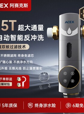 ACEX全自动前置过滤器盾网反冲洗中央家用净水机全屋自来水过滤器
