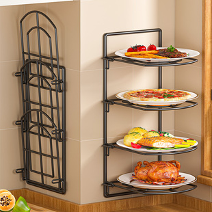 厨房备菜架墙上摆菜架子盘子托架可折叠收纳架分层配菜盘家居好物