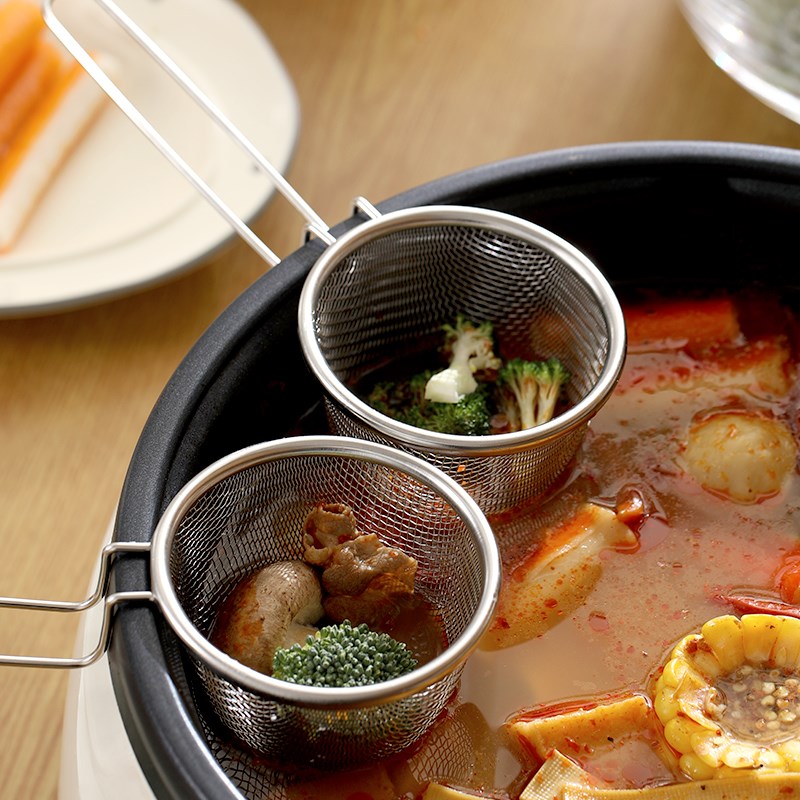 火锅涮煮捞网不锈钢长柄迷你漏勺密网油炸沥油勺烘焙过滤糖粉网筛