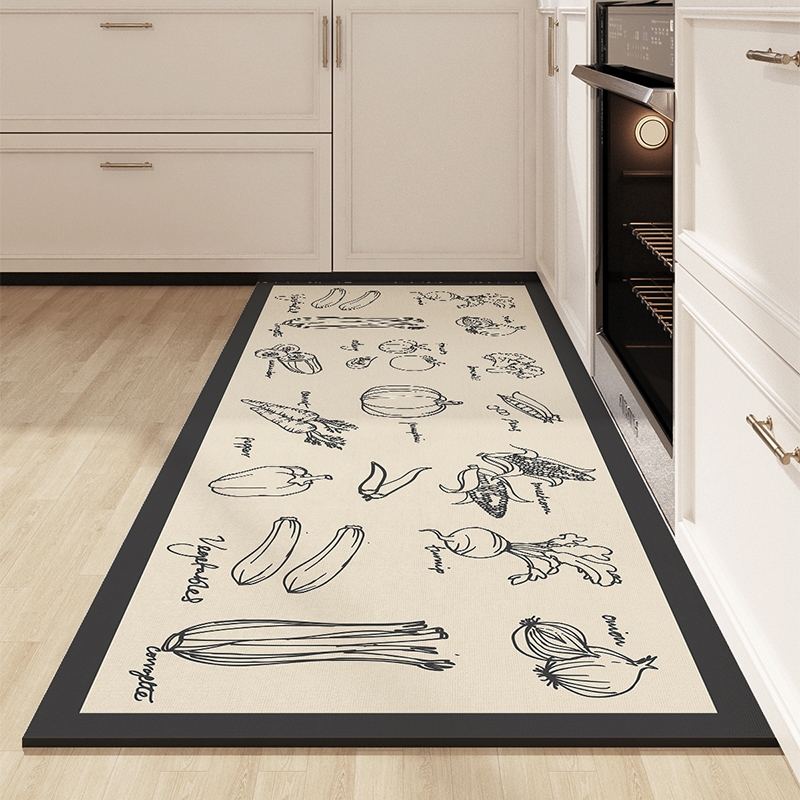 矽藻泥厨房专用地垫加厚可擦免洗吸水防滑防油脚垫耐脏家用免打理