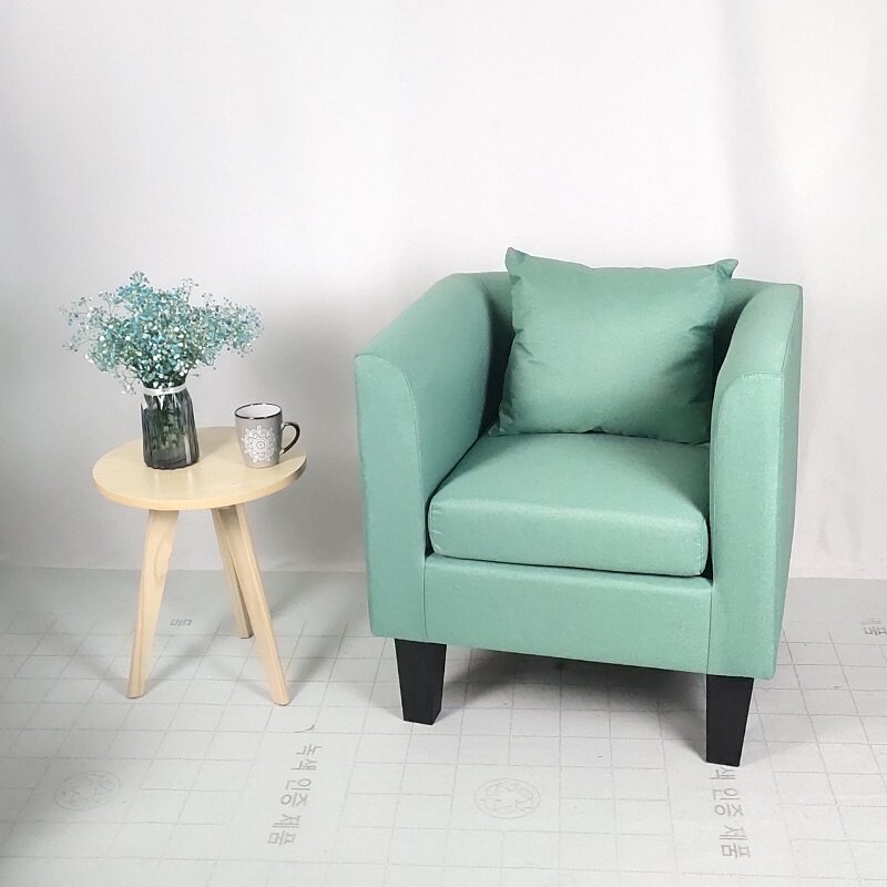 简约布艺单人沙发接待会展出租房客厅阳台网咖酒店小户型皮质沙发