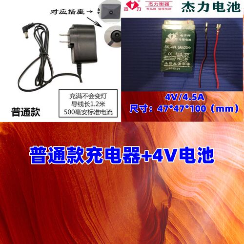 电子秤专用充电器充电线4V电池圆孔TCS-150Kg200Kg 300Kg台秤电源
