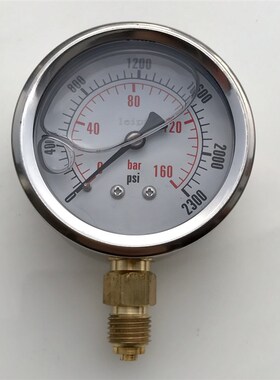 耐震压力表 YNA-60 0-250bar 3500psi 直径68mm 螺纹NPT1/4 25mpa