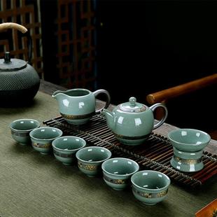 陶瓷礼盒装 德化家用哥窑功夫茶具套装 茶壶茶漏盖碗茶杯汝窑