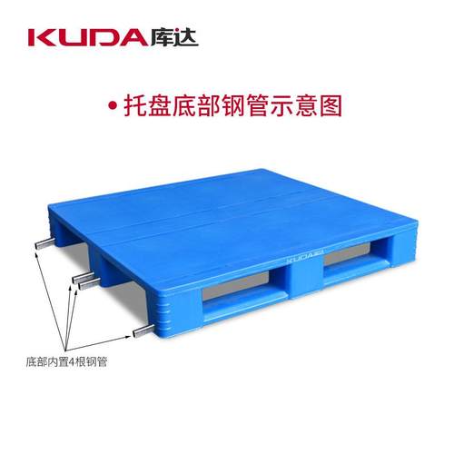 库达1211平板川字（置钢管）塑料托盘加厚垫板仓储栈板1.2×1