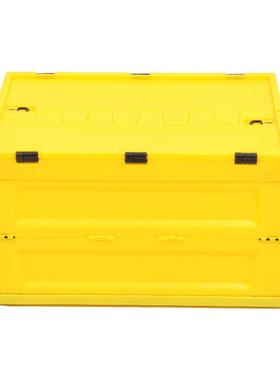 600-40黄色带盖折叠周转箱医药塑胶箱可折叠式塑料周转箱