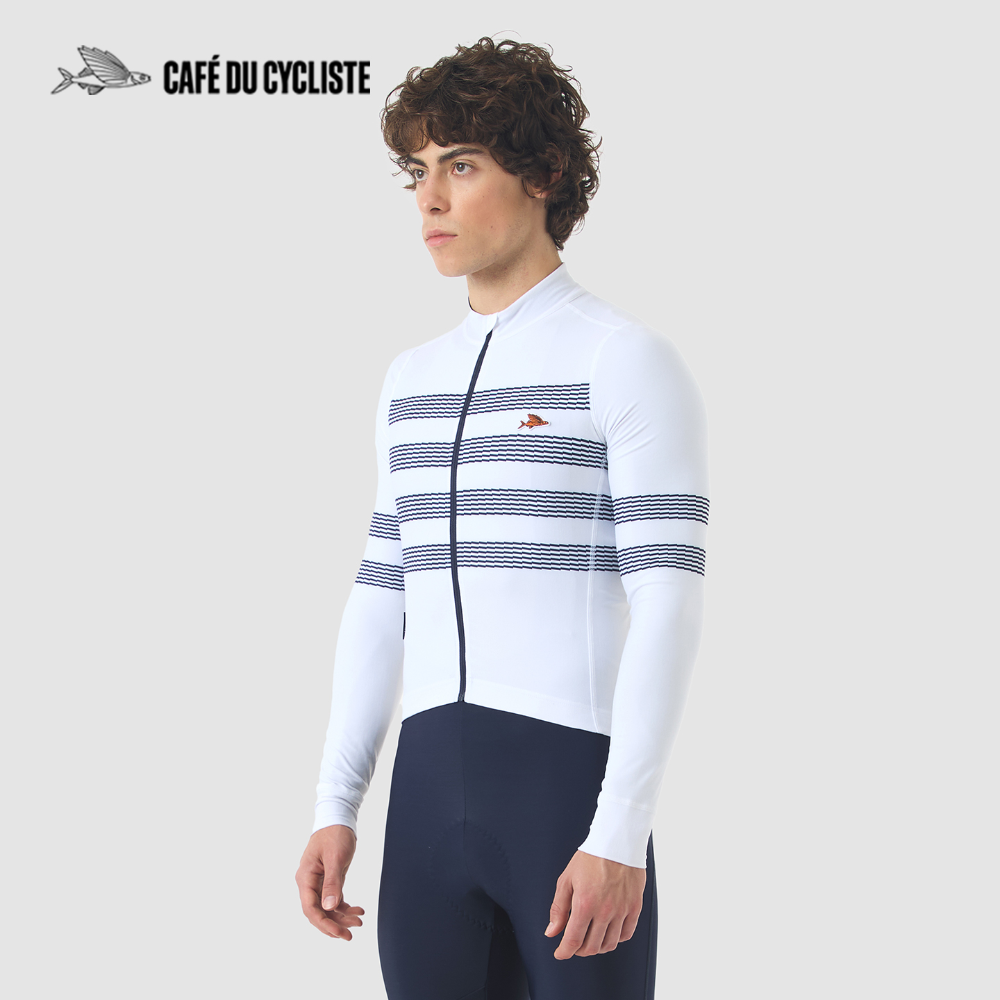 CDC男长袖加绒骑行服保暖小飞鱼