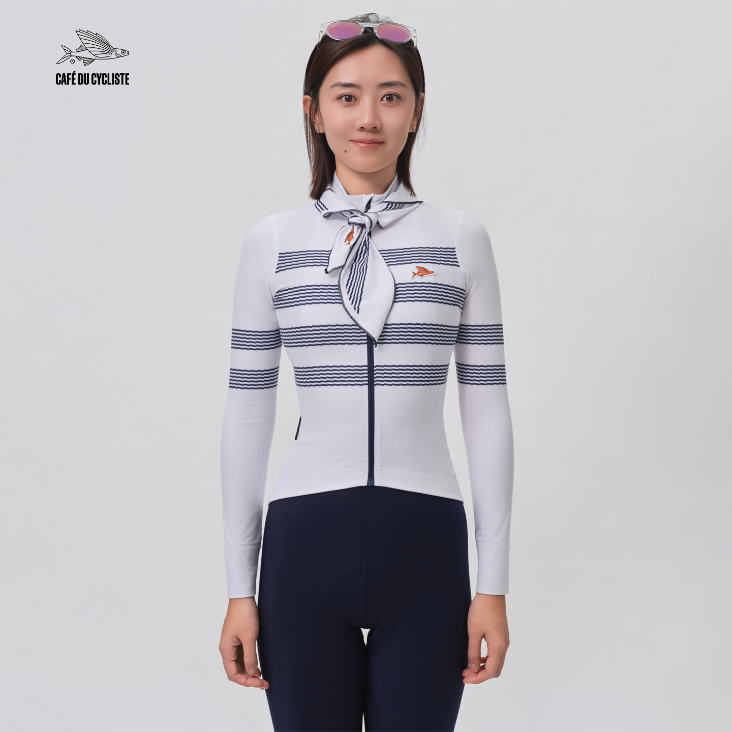 CDC女长袖加绒骑行服保暖小飞鱼