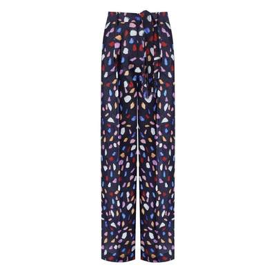 ESSENTIEL ANTWERP  FRANKRIJK NAVY BLUE WIDE LEG TROUSERS