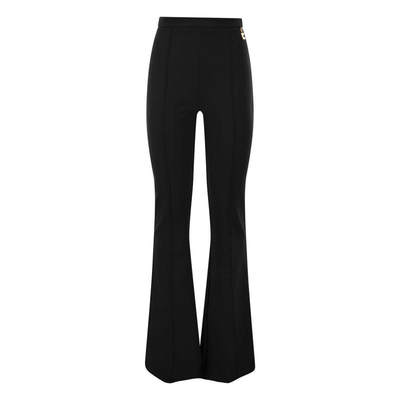 ELISABETTA FRANCHI Stretch crepe palazzo trousers with char