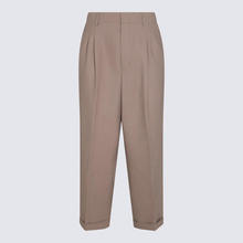 AMI PARIS TAUPE WOOL BLEND PANTS