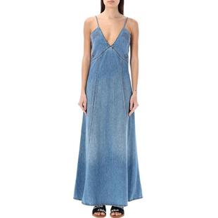 CHLOÉ denim flared Long dress