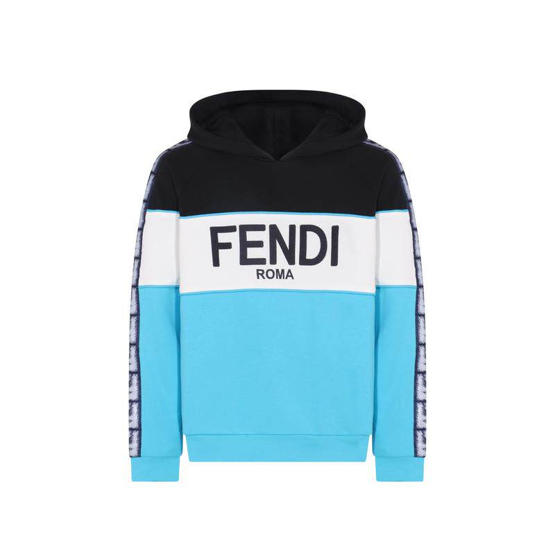 fendi logo hooded sweatshirt