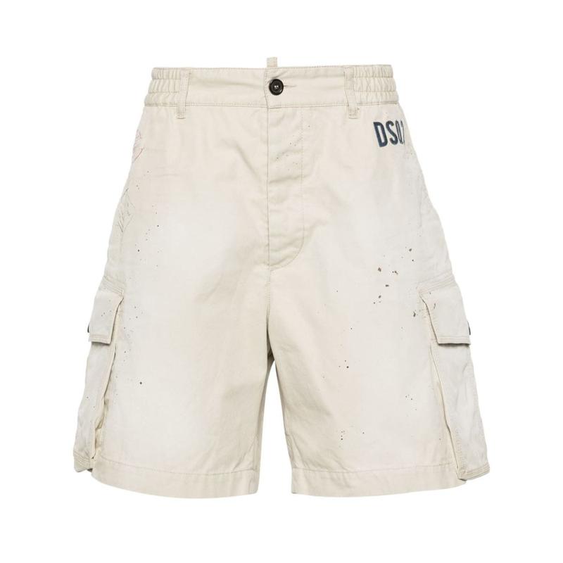 DSQUARED2 paint splatter-detail cargo shorts