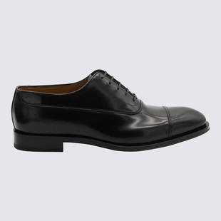 LACE FERRAGAMO LEATHER SHOES BLACK