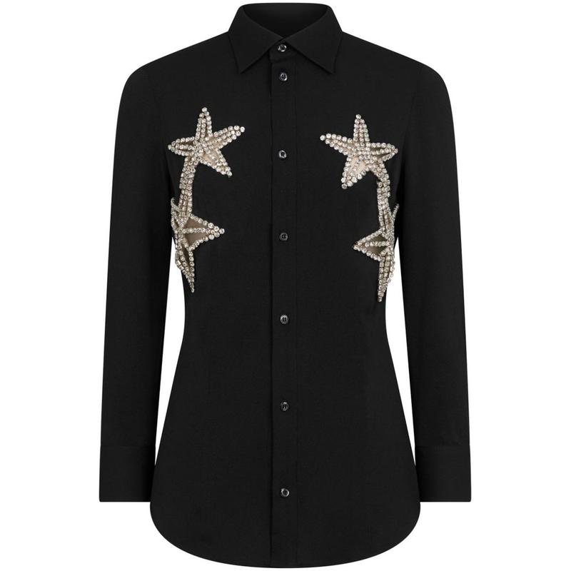 DSQUARED2 star-appliqué crystal-embellished shirt